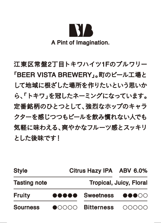 TOKIWA HAZE - CITRUS HAZY IPA 6本セット